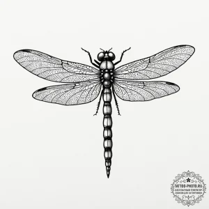 Tattoo design a delicate dragonfly, with intr... - эскиз тату (№1751186514_0, 29.06.2025 08:41) — tattoo-photo.ru