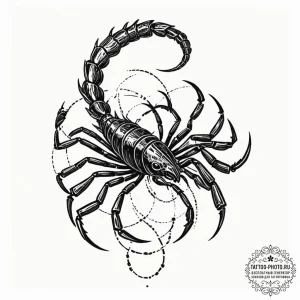 Tattoo design a menacing scorpio scorpion, wi... - эскиз тату (№1751186830_0, 29.06.2025 08:47) — tattoo-photo.ru