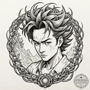 A graphic novel panel of tetsuo's mutation fr... - эскиз тату (№1751187031_0, 29.06.2025 08:50) — tattoo-photo.ru