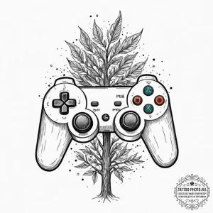 Tattoo sketch a controller's analog stick tra... - эскиз тату (№1751187791_0, 29.06.2025 09:03) — tattoo-photo.ru