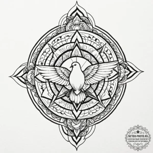 Dove, artistic tattoo sketch, rough sketchy l... - эскиз тату (№1751190903_0, 29.06.2025 09:55) — tattoo-photo.ru