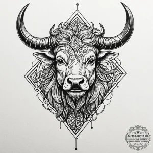 A sketch of a minotaur in a labyrinth., tatto... - эскиз тату (№1751191585_0, 29.06.2025 10:06) — tattoo-photo.ru