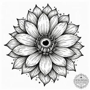 Tattoo design a flower with a single, perfect... - эскиз тату (№1751192542_0, 29.06.2025 10:22) — tattoo-photo.ru