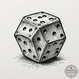 Dice, ink illustration for tattoo, on a clean... - эскиз тату (№1751193150_0, 29.06.2025 10:32) — tattoo-photo.ru