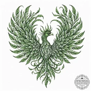 Tattoo design a phoenix whose feathers are ma... - эскиз тату (№1751194519_0, 29.06.2025 10:55) — tattoo-photo.ru