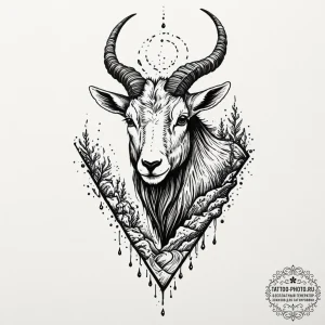 Tattoo design a capricorn goat-fish, half cov... - эскиз тату (№1751194943_0, 29.06.2025 11:02) — tattoo-photo.ru