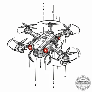 Tattoo design a robotic companion or drone ho... - эскиз тату (№1751195945_0, 29.06.2025 11:19) — tattoo-photo.ru