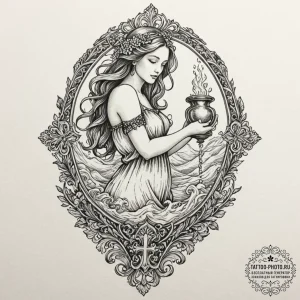 Tattoo sketch a realistic aquarius water-bear... - эскиз тату (№1751196435_0, 29.06.2025 11:27) — tattoo-photo.ru