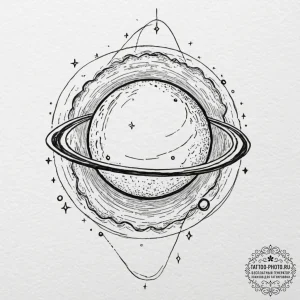 Tattoo sketch a beautiful, swirling gas giant... - эскиз тату (№1751196539_0, 29.06.2025 11:28) — tattoo-photo.ru