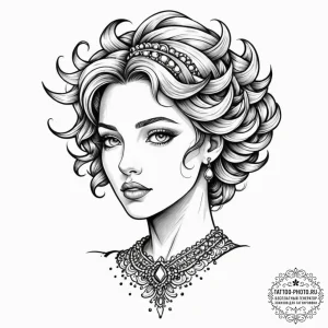Themis, tattoo drawing outline, black and whi... - эскиз тату (№1751197688_0, 29.06.2025 11:48) — tattoo-photo.ru