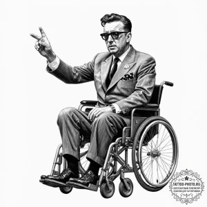 A trash polka portrait of dr. strangelove, in... - эскиз тату (№1751197877_0, 29.06.2025 11:51) — tattoo-photo.ru