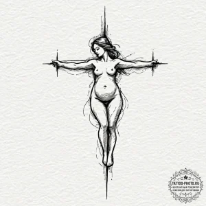 144. (children of men) a powerful linework ta... - эскиз тату (№1751216810_0, 29.06.2025 17:06) — tattoo-photo.ru