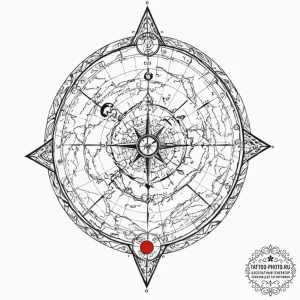 Tattoo design a detailed map overlay with a g... - эскиз тату (№1751217298_0, 29.06.2025 17:14) — tattoo-photo.ru