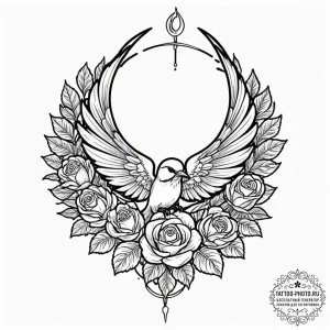 A minimalist tattoo of zireael, ciri's swallo... - эскиз тату (№1751217521_0, 29.06.2025 17:18) — tattoo-photo.ru