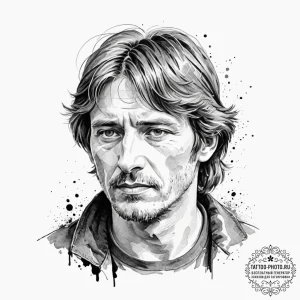 A graphic novel style portrait of andrei rubl... - эскиз тату (№1751218271_0, 29.06.2025 17:31) — tattoo-photo.ru