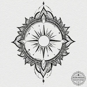 Tattoo design a stylized "respawn" symbol wit... - эскиз тату (№1751218474_0, 29.06.2025 17:34) — tattoo-photo.ru