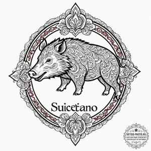 A chicano lettering tattoo of the "boar on th... - эскиз тату (№1751218658_0, 29.06.2025 17:37) — tattoo-photo.ru