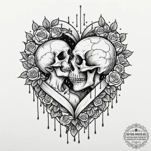 A linework tattoo of the iconic kiss in the r... - эскиз тату (№1751219394_0, 29.06.2025 17:49) — tattoo-photo.ru