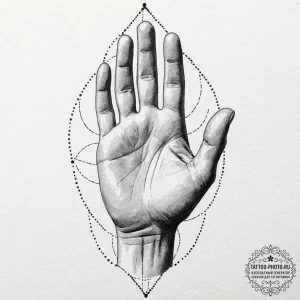 Tattoo sketch a hand protecting a small, vuln... - эскиз тату (№1751219697_0, 29.06.2025 17:54) — tattoo-photo.ru