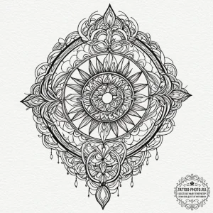 A watercolor design of the protomolecule, bea... - эскиз тату (№1751220534_0, 29.06.2025 18:08) — tattoo-photo.ru