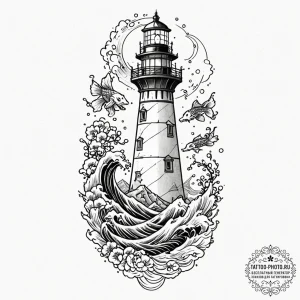 Tattoo sketch a lighthouse, solitary but stro... - эскиз тату (№1751220649_0, 29.06.2025 18:10) — tattoo-photo.ru