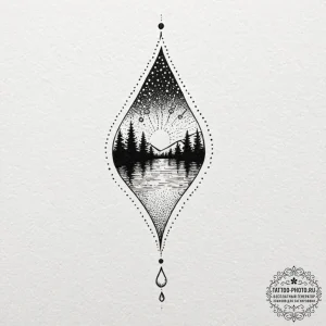 Tattoo design a single, perfect leaf with a d... - эскиз тату (№1751221914_0, 29.06.2025 18:31) — tattoo-photo.ru