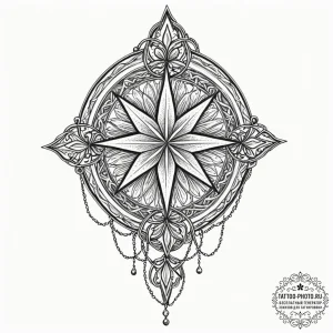 A linework tattoo of the evenstar pendant giv... - эскиз тату (№1751222098_0, 29.06.2025 18:34) — tattoo-photo.ru