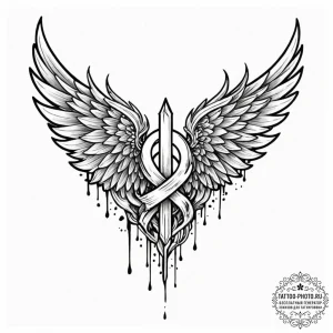 Tattoo sketch a pair of wings unfurled, symbo... - эскиз тату (№1751222590_0, 29.06.2025 18:43) — tattoo-photo.ru