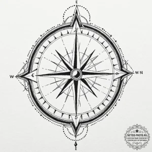 Tattoo design an old, ornate compass, but ins... - эскиз тату (№1751222699_0, 29.06.2025 18:44) — tattoo-photo.ru
