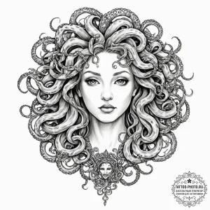 Medusa (full figure, not just the head), tatt... - эскиз тату (№1751222908_0, 29.06.2025 18:48) — tattoo-photo.ru
