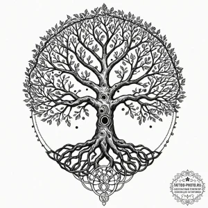 Tattoo design a stylized depiction of the nor... - эскиз тату (№1751223137_0, 29.06.2025 18:52) — tattoo-photo.ru