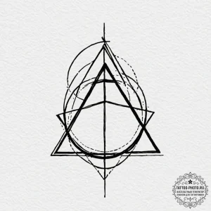 A beautiful linework tattoo of the deathly ha... - эскиз тату (№1751223426_0, 29.06.2025 18:57) — tattoo-photo.ru