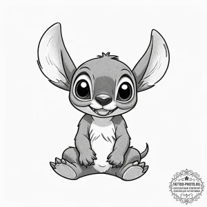 A sketch of stitch from lilo & stitch, being... - эскиз тату (№1751224207_0, 29.06.2025 19:10) — tattoo-photo.ru