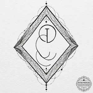 Tattoo sketch a hidden initial in a pattern.,... - эскиз тату (№1751225989_0, 29.06.2025 19:39) — tattoo-photo.ru