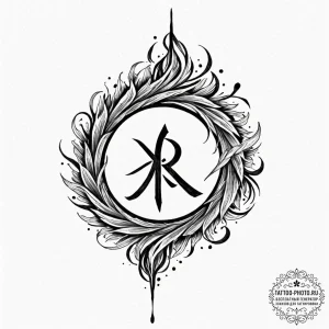 81. tattoo sketch: the rune "krada," appearin... - эскиз тату (№1751226397_0, 29.06.2025 19:46) — tattoo-photo.ru