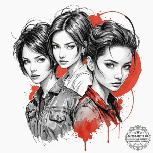 A graphic novel portrait of the main characte... - эскиз тату (№1751227034_0, 29.06.2025 19:57) — tattoo-photo.ru