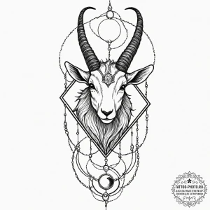 Tattoo design a capricorn goat-fish with the... - эскиз тату (№1751227329_0, 29.06.2025 20:02) — tattoo-photo.ru