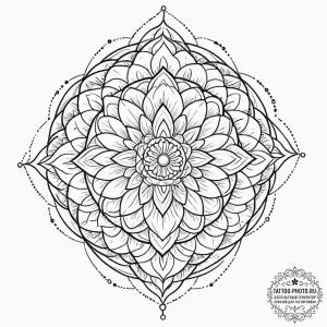 Apple, artistic tattoo sketch, geometric tatt... - эскиз тату (№1751227550_0, 29.06.2025 20:05) — tattoo-photo.ru