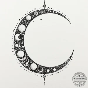 Tattoo design phases of the moon representing... - эскиз тату (№1751228495_0, 29.06.2025 20:21) — tattoo-photo.ru