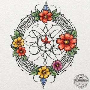 Tattoo design a zodiac glyph intertwined with... - эскиз тату (№1751228606_0, 29.06.2025 20:23) — tattoo-photo.ru