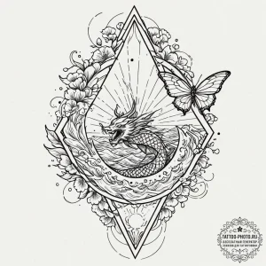 Tattoo sketch a solar sail ship, its sail a g... - эскиз тату (№1751229593_0, 29.06.2025 20:39) — tattoo-photo.ru
