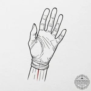120. a sketch of the self-destruct wrist gaun... - эскиз тату (№1751229922_0, 29.06.2025 20:45) — tattoo-photo.ru