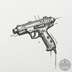 Ray gun, tattoo flash sheet design, sketch ta... - эскиз тату (№1751230317_0, 29.06.2025 20:51) — tattoo-photo.ru