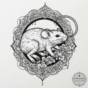 Tattoo sketch a gaming mouse pad with an intr... - эскиз тату (№1751230529_0, 29.06.2025 20:55) — tattoo-photo.ru