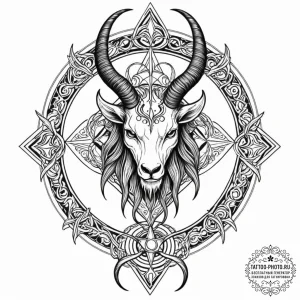 Baphomet symbol, tattoo flash sheet design, b... - эскиз тату (№1751231281_0, 29.06.2025 21:08) — tattoo-photo.ru