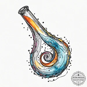 Klein bottle, tattoo sketch design, on a clea... - эскиз тату (№1751231381_0, 29.06.2025 21:09) — tattoo-photo.ru