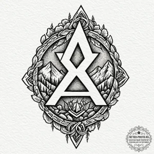 46. tattoo sketch: a single, powerful slavic... - эскиз тату (№1751231601_0, 29.06.2025 21:13) — tattoo-photo.ru
