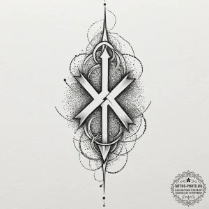 143. tattoo sketch: "potok" rune as a path of... - эскиз тату (№1751232088_0, 29.06.2025 21:21) — tattoo-photo.ru