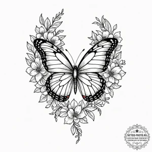 Tattoo design a butterfly whose wings are mad... - эскиз тату (№1751232415_0, 29.06.2025 21:26) — tattoo-photo.ru