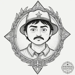 A neo-traditional tattoo of randy marsh from... - эскиз тату (№1751323846_0, 30.06.2025 22:50) — tattoo-photo.ru